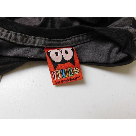Vintage Junk Food Felix The Cat Catfight Boxing Junior XL Brown Short Sleeve USA - Picture 3 of 5